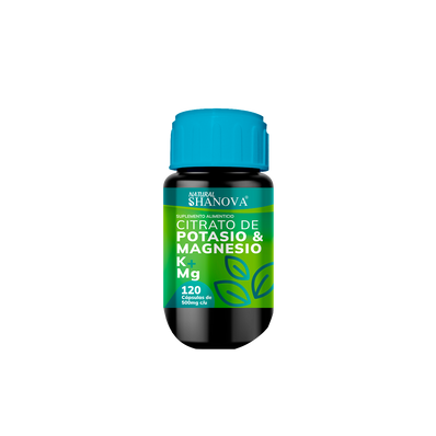 Citrato de Potasio K + Magnesio Mg 120 Cápsulas / 500 mg